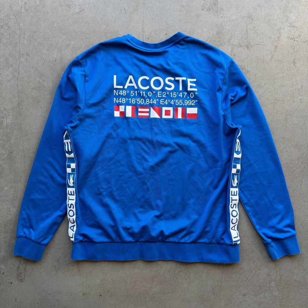 Lacoste Sport Mens XXL Spell-Out Logo Pullover Crew Jumper Sweatshirt Pique